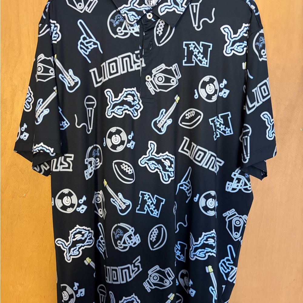 chubbies Neon Detroit Lions NFL Performance Polo Size: XL